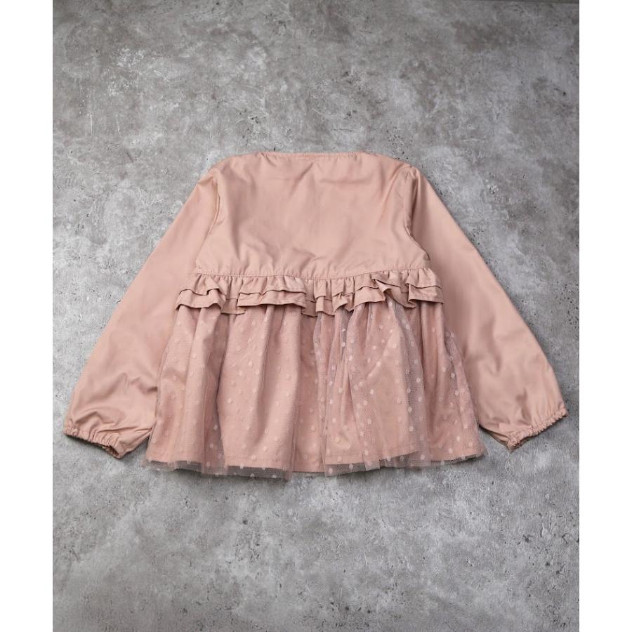 ラポシェビスキュイ La poche biscuit　チュール切り替えノーカラー ジャケット　( 90 100 110 120 130 140 ) | la poche biscuit | 06