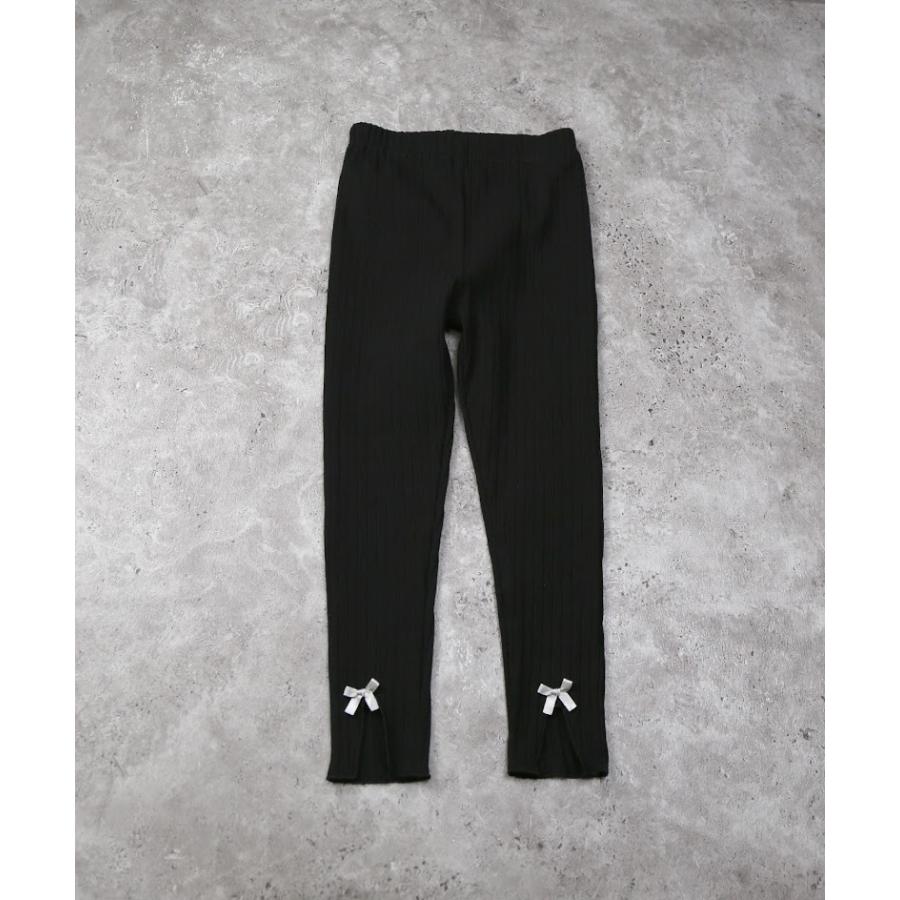 ラポシェビスキュイ La poche biscuit リボン付レギンス ( 90 100 110 120 130 140 ) スパッツ 子ども服 | la poche biscuit | 01