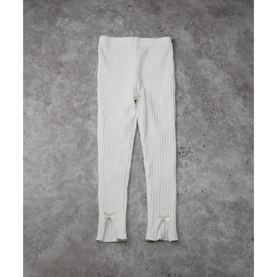 ラポシェビスキュイ La poche biscuit リボン付レギンス ( 90 100 110 120 130 140 ) スパッツ 子ども服 | la poche biscuit | 02