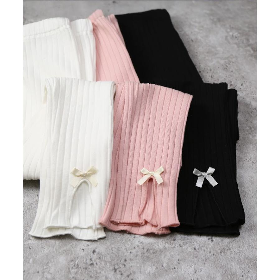 ラポシェビスキュイ La poche biscuit リボン付レギンス ( 90 100 110 120 130 140 ) スパッツ 子ども服 | la poche biscuit | 05