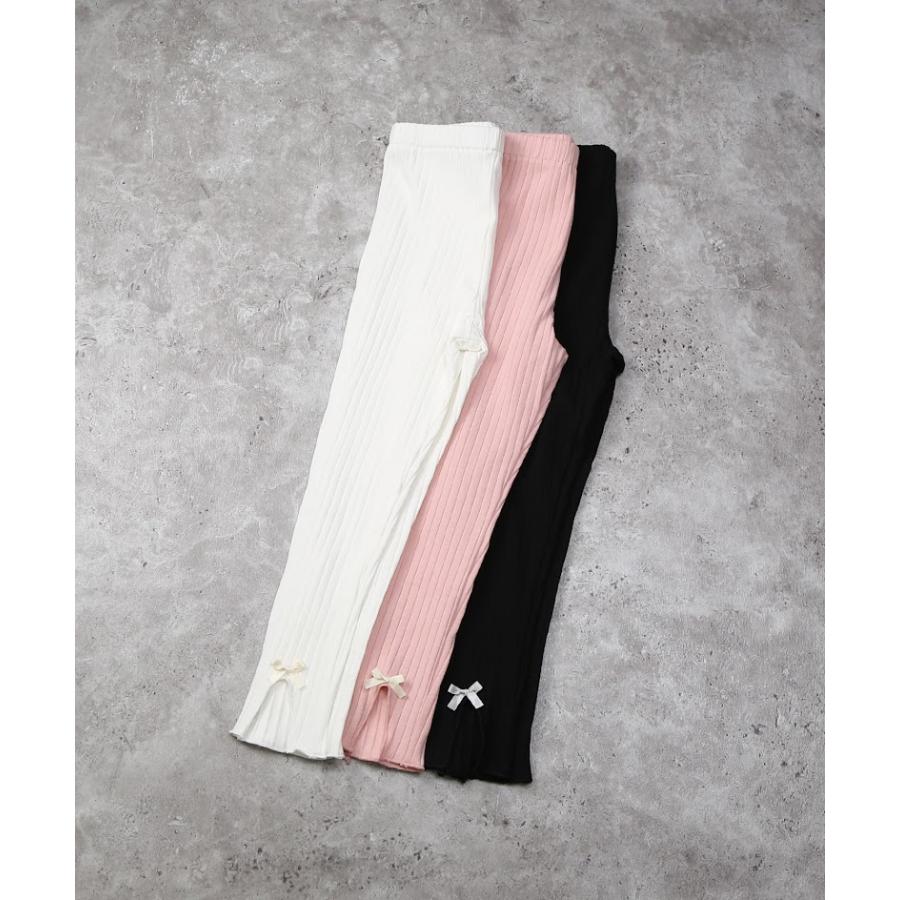 ラポシェビスキュイ La poche biscuit リボン付レギンス ( 90 100 110 120 130 140 ) スパッツ 子ども服 | la poche biscuit | 06