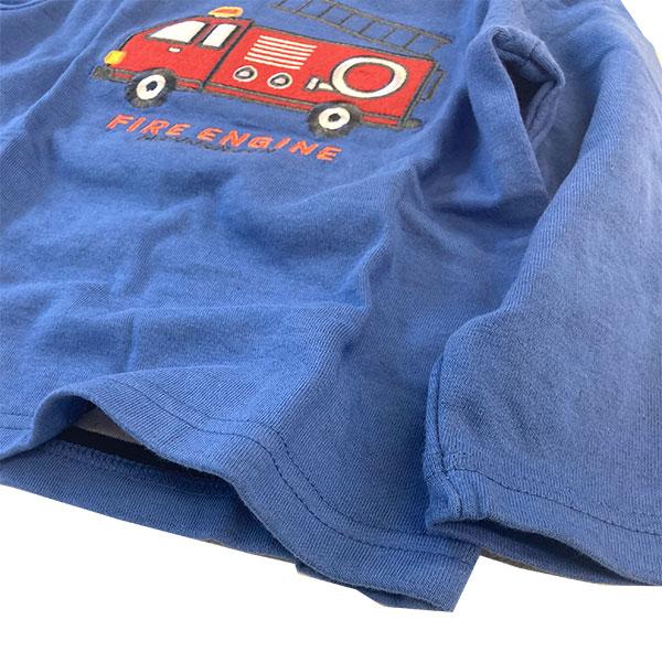 ●40％OFFセール●ラスト1点●mou jon jon(ムージョンジョン) 　恐竜 はたらく車 柄込アップリケ接結Ｔシャツ(レッド・90cm）アウトレット | moujonjon | 13