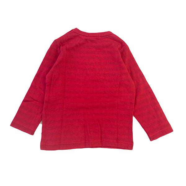 ●40％OFFセール●ラスト1点●mou jon jon(ムージョンジョン) 　恐竜 はたらく車 柄込アップリケ接結Ｔシャツ(レッド・90cm）アウトレット | moujonjon | 05