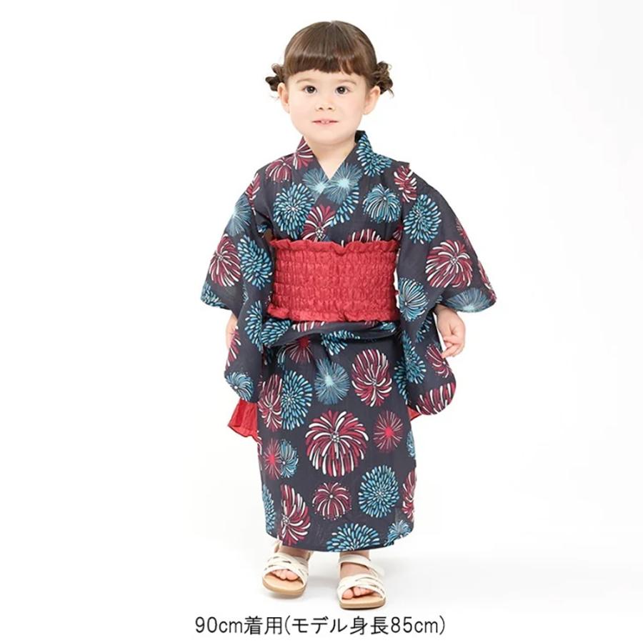 ジョリージュリー JollyJury 【WEB限定】 花火柄浴衣・帯セット ( 80 90 100 110 120 130 )　子ども服 キッズ | Kids Foret | 13
