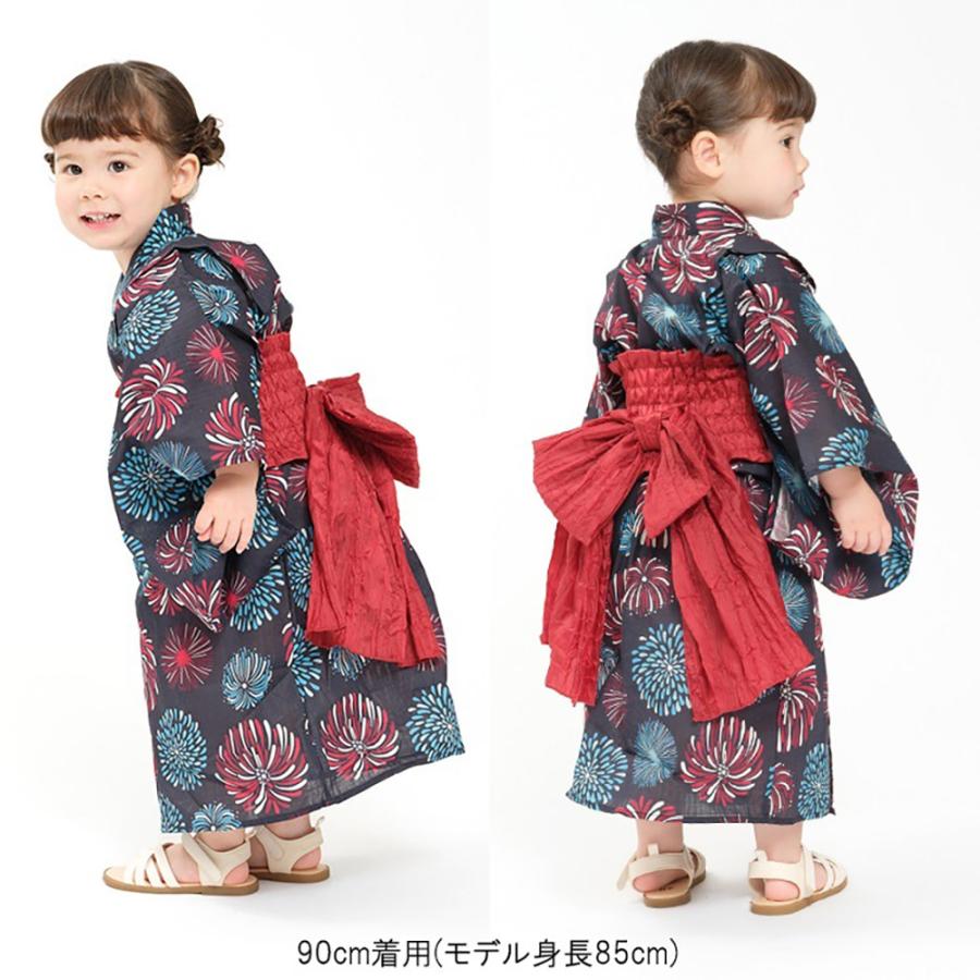 ジョリージュリー JollyJury 【WEB限定】 花火柄浴衣・帯セット ( 80 90 100 110 120 130 )　子ども服 キッズ | Kids Foret | 14