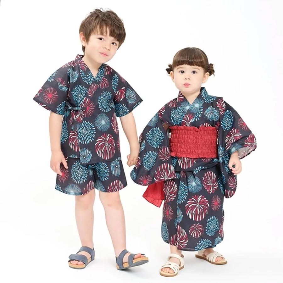 ジョリージュリー JollyJury 【WEB限定】 花火柄浴衣・帯セット ( 80 90 100 110 120 130 )　子ども服 キッズ | Kids Foret | 15