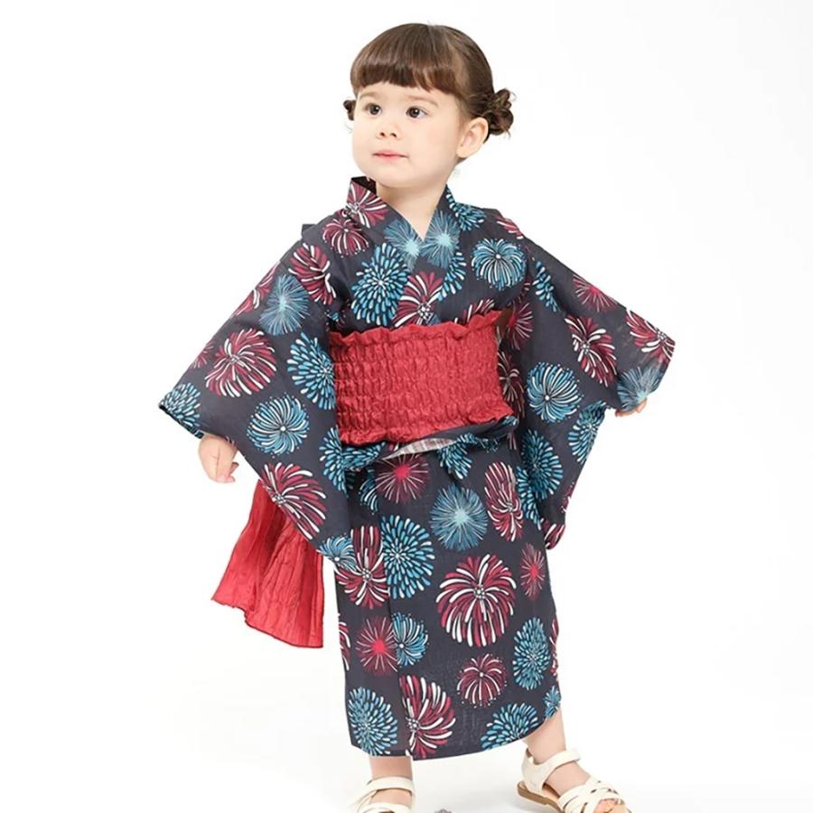 ジョリージュリー JollyJury 【WEB限定】 花火柄浴衣・帯セット ( 80 90 100 110 120 130 )　子ども服 キッズ | Kids Foret | 16