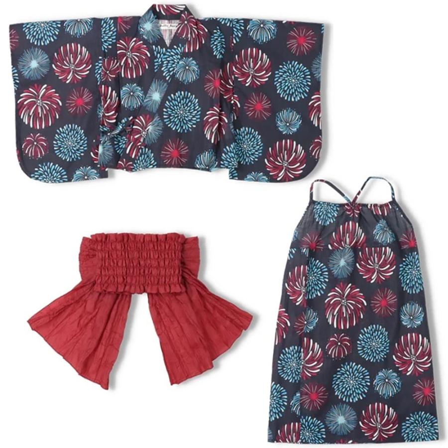 ジョリージュリー JollyJury 【WEB限定】 花火柄浴衣・帯セット ( 80 90 100 110 120 130 )　子ども服 キッズ | Kids Foret | 02