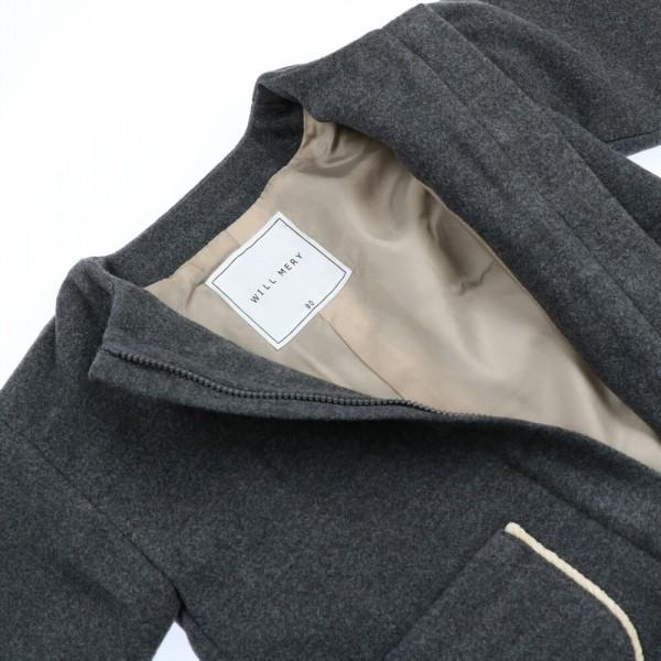 ●50％OFFセール●ウィルメリー　Will Mery　ノーカラーロングコート（110・120）/丸高衣料　アウトレット | Will Mery | 04