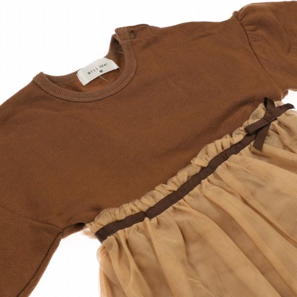 ●50％OFFセール●ウィルメリー　Will Mery　ウエストリボンチュール切替ベア裏毛ワンピース（80-140）/丸高衣料　アウトレット | Will Mery | 03