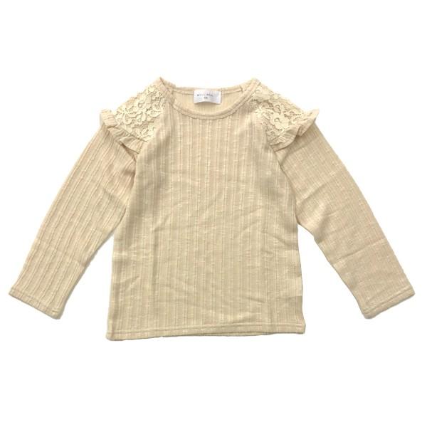 ●50％OFFセール●ウィルメリー　Will Mery　肩レース　長袖Tシャツ（80-130）/丸高衣料　アウトレット | Will Mery | 01