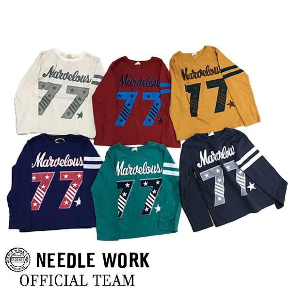 ニードルワーク（NEEDL WORK）OFFICIAL TEAM　Maraelous 77 T-SHIRTS　長袖Tシャツ　ロンT（100cm・110cm・120cm・130cm・140cm） | OFFICIAL TEAM