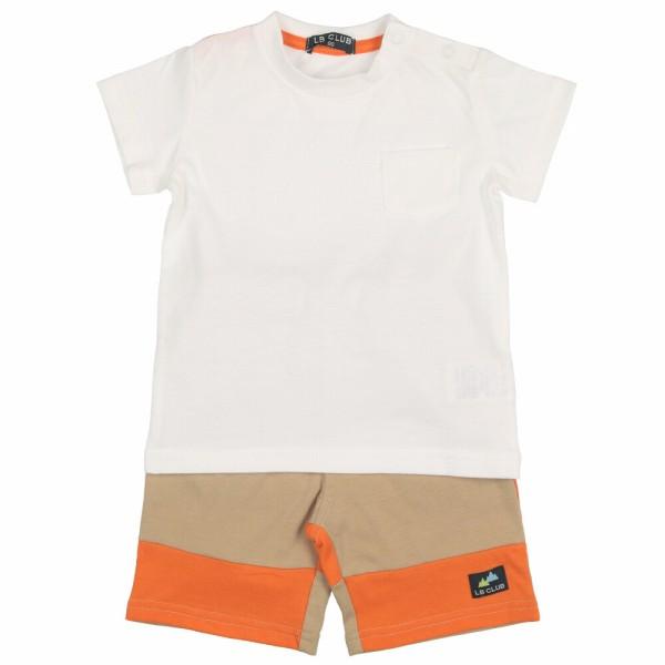 ●40％OFFセール●LB CLUB　エルビークラブ　無地半袖Tシャツ・配色ハーフパンツセット セットアップ（80-130）/丸高衣料　アウトレット | LB CLUB | 01