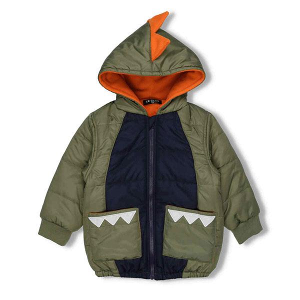 ●40％OFFセール●LB CLUB　エルビークラブ　背びれ付き中綿ジャケット(90cm）アウトレット 子ども服 恐竜 | LB CLUB | 01