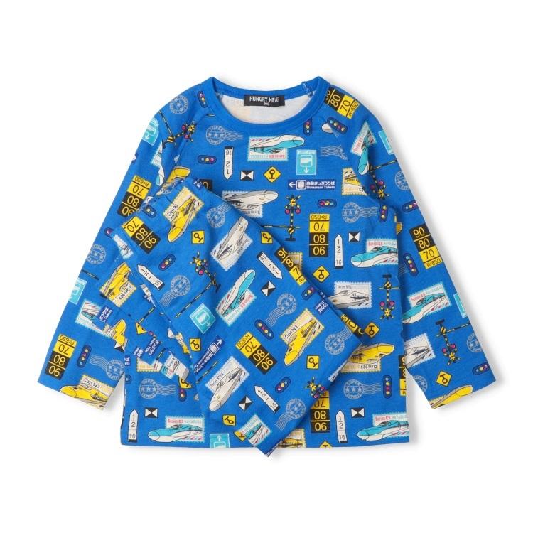 ハングリーハート Hungry Heart JR新幹線電車総柄長袖パジャマ ( 80 90 100 110 120 130 ) キッズ 男の子 | Kids Foret | 01