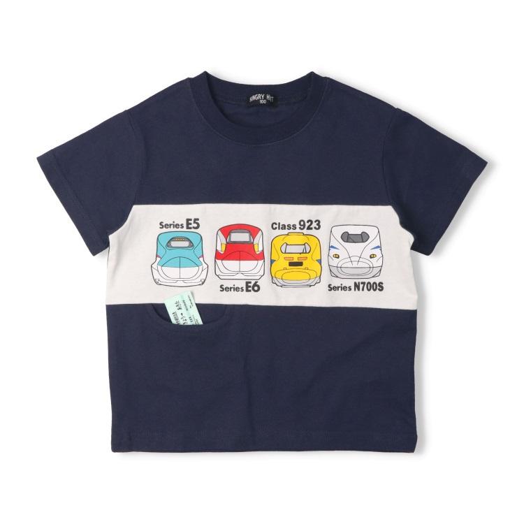 ハングリーハート Hungry Heart 新幹線電車プリント切符付半袖Tシャツ ( 80 90 100 110 120 130 ) 子ども服 キッズ | Kids Foret | 01