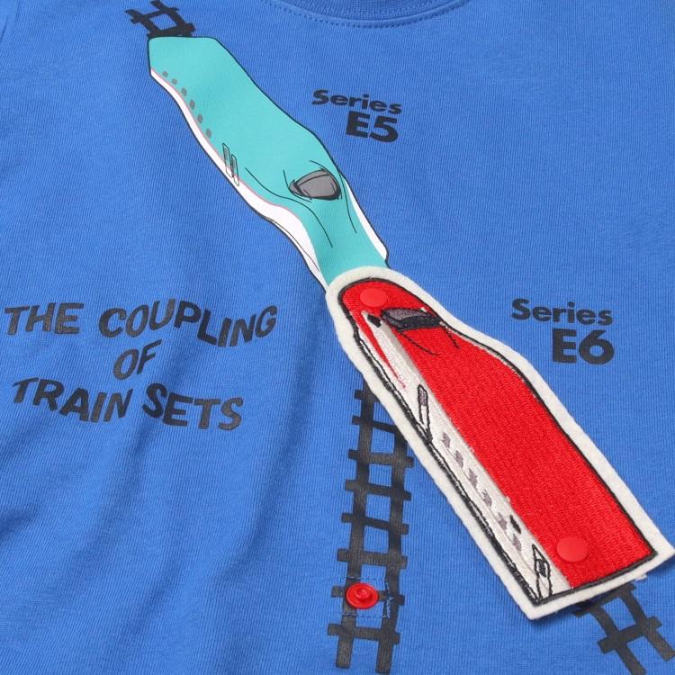 ハングリーハート Hungry Heart 新幹線電車こまちはやぶさ連結半袖Tシャツ ( 80 90 100 110 120 130 ) | Kids Foret | 06