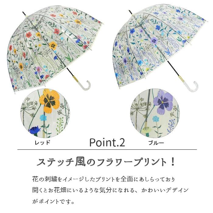 傘 レディース 長傘 雨傘 かさ ビニール傘 65cm 手開き ドーム型