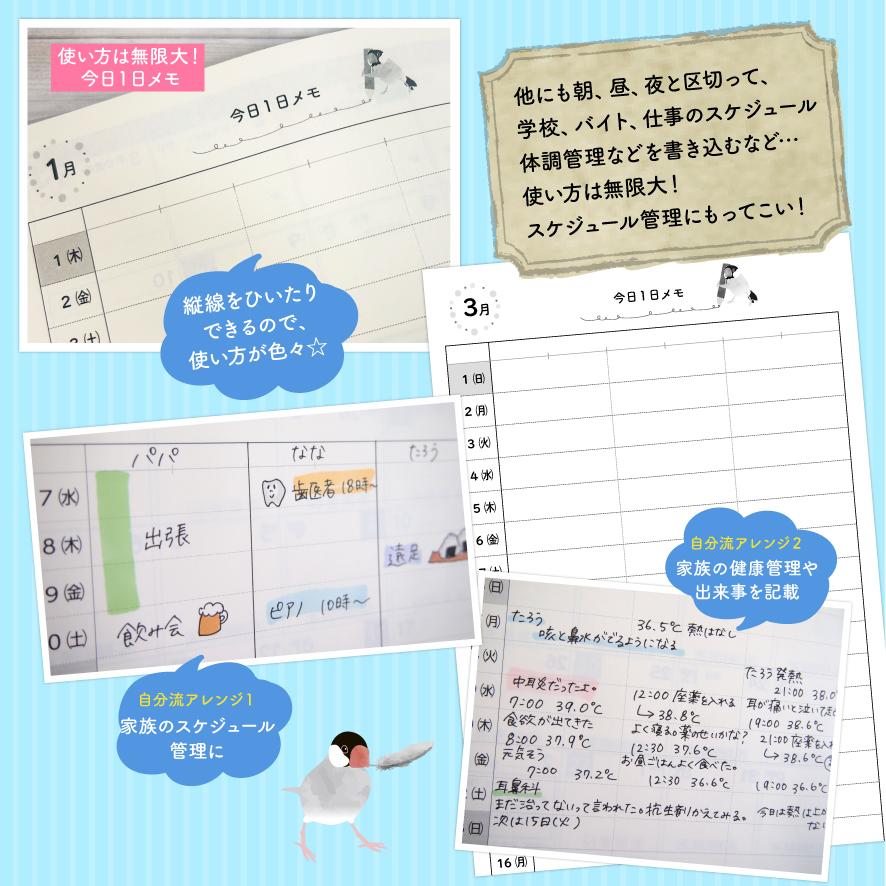 【saleお試しに】ほっこり癒やされる文鳥さん?2026年スケジュール帳ノート |  | 03
