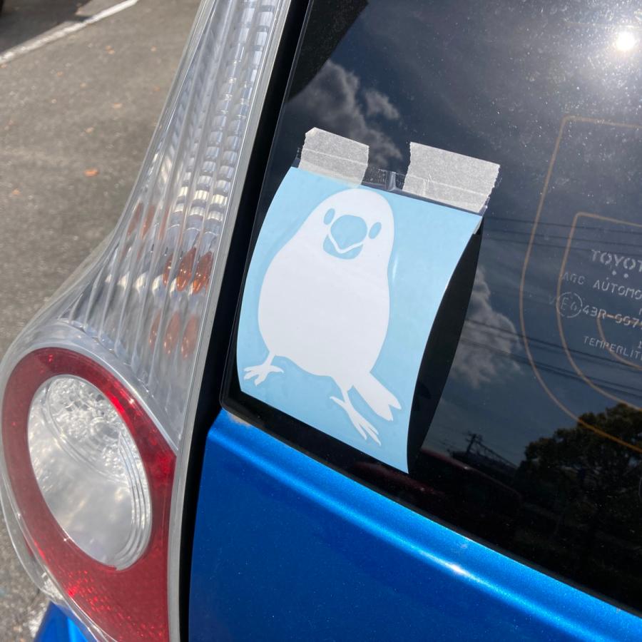 文鳥さんロゴステッカー（同サイズ2枚セット）デカール／カッティングステッカー／カーステッカー／自転車／バイク／文鳥グッズ／ブンチョウ |  | 03