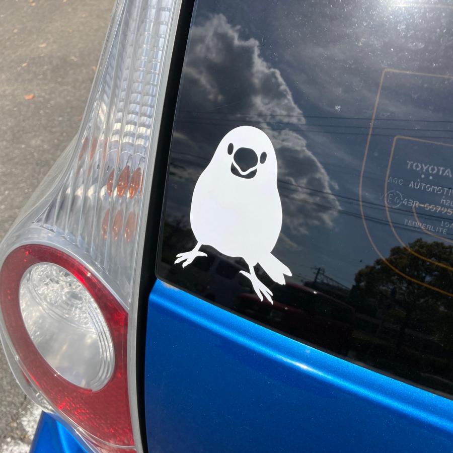 文鳥さんロゴステッカー（同サイズ2枚セット）デカール／カッティングステッカー／カーステッカー／自転車／バイク／文鳥グッズ／ブンチョウ |  | 05