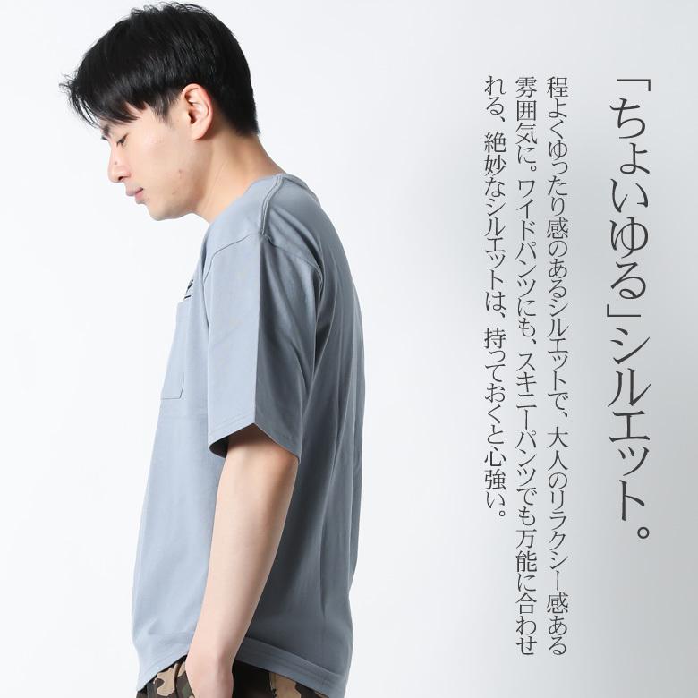 Tシャツ 半袖 刺繍 ポケットTシャツ ワンポイント ロゴ 丸首 綿