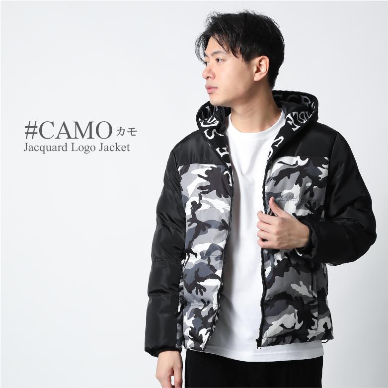 中綿ジャケット メンズ ブルゾン 中綿 軽量 ロゴ ラグジュアリー スポーツ ブラック ホワイト カモ 黒 白 迷彩 ジャガード 秋 冬 おしゃれ M L Xl H026 Maqua Store 通販 Yahoo ショッピング