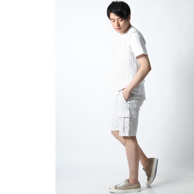 セットアップ可能商品 ストライプパンツ メンズ ショートパンツ