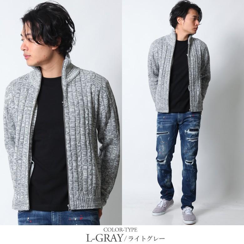 ニット カーディガン ジップアップ ケーブル編み メンズ スタンドカラー トップス アウター セーター ブランド Realcontents リアルコンテンツ M L Xl 91 H322 Rc Maqua Store 通販 Yahoo ショッピング