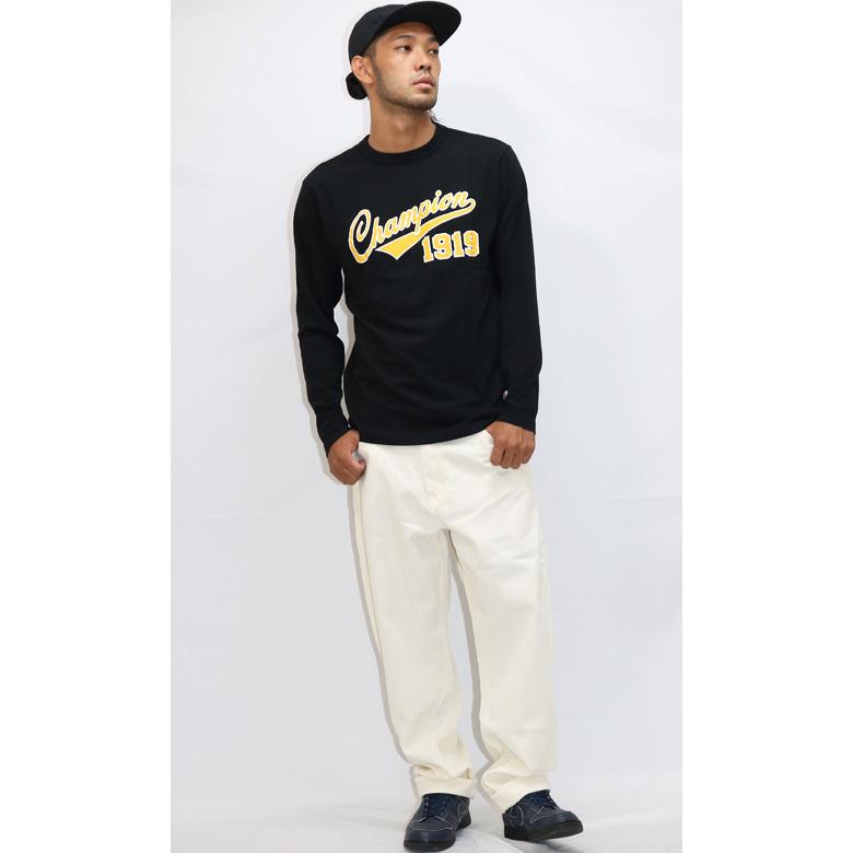 メンズ カレッジロゴ ロングスリーブ tシャツ Champion ロンT メンズ tシャツ 長袖 ロングスリーブTシャツ