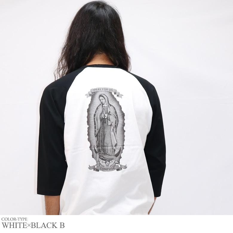 CONFUSE Tシャツ ティーシャツ 七分袖 7分袖 半端袖 ラグラン