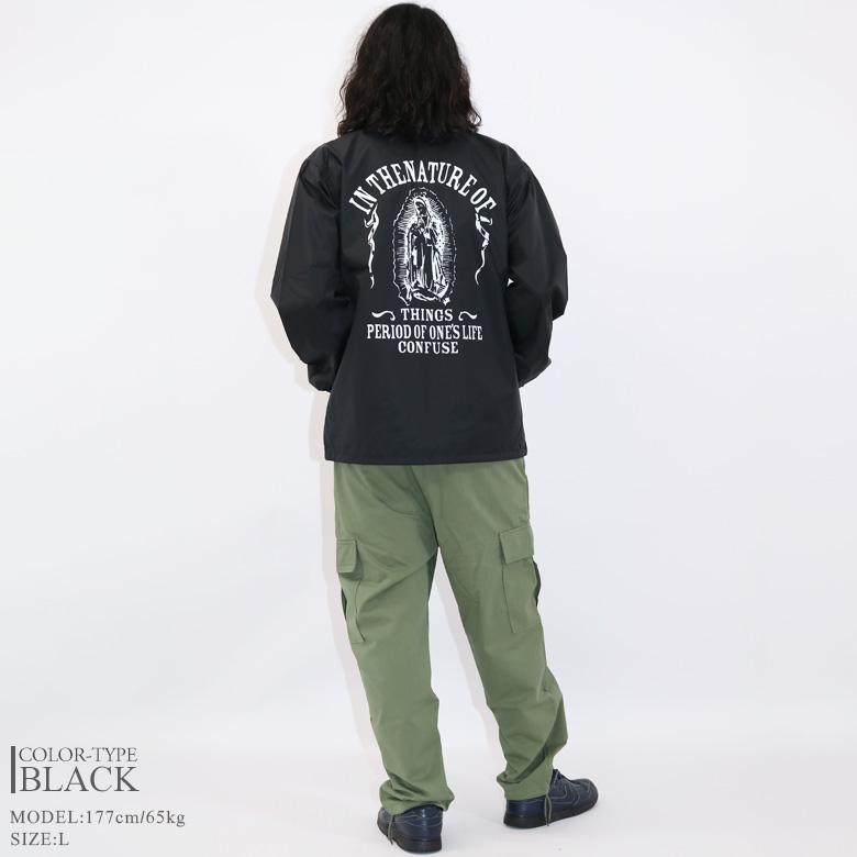 COACH フード付きナイロンジャケット ベージュ/ブラック CONFUSE コーチジャケット メンズ ナイロン ライトアウター
