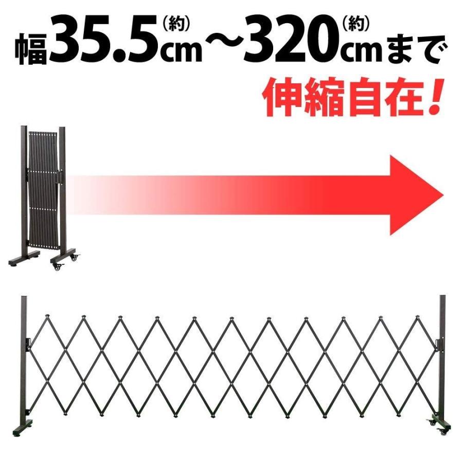 アルミフェンス 伸縮 片開き 門扉 DIY 安い ガレージフェンス アコーディオン 扉 目隠し 住宅 車庫 駐車場 おしゃれ 仕切り 庭 柵｜attention8-25｜04