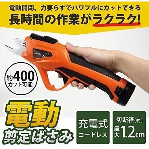 剪定ばさみ 電動 充電式 剪定鋏 コードレス 軽量 園芸ばさみ 枝切ばさ