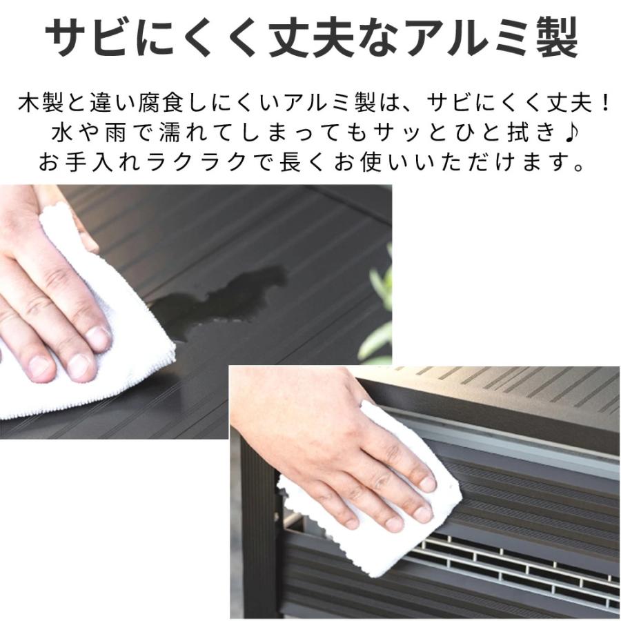 最終価格！チャコールブラック木製 室外機カバー アジャスター付き セフティー3 室外機カバー 大型 アルミ 日よけ エアコン室外機