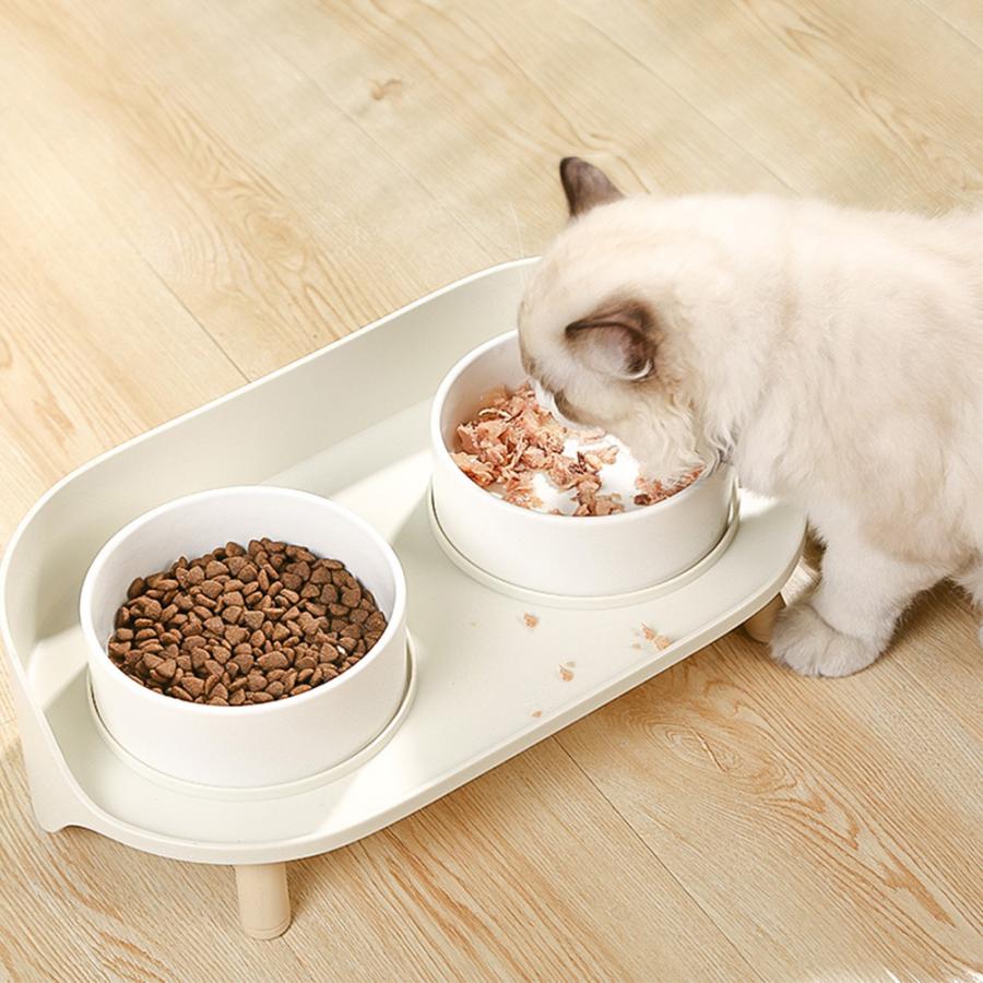 餌入れ 2個 犬 食器 陶器 猫 フードボウル スタンド 小型犬 大型犬