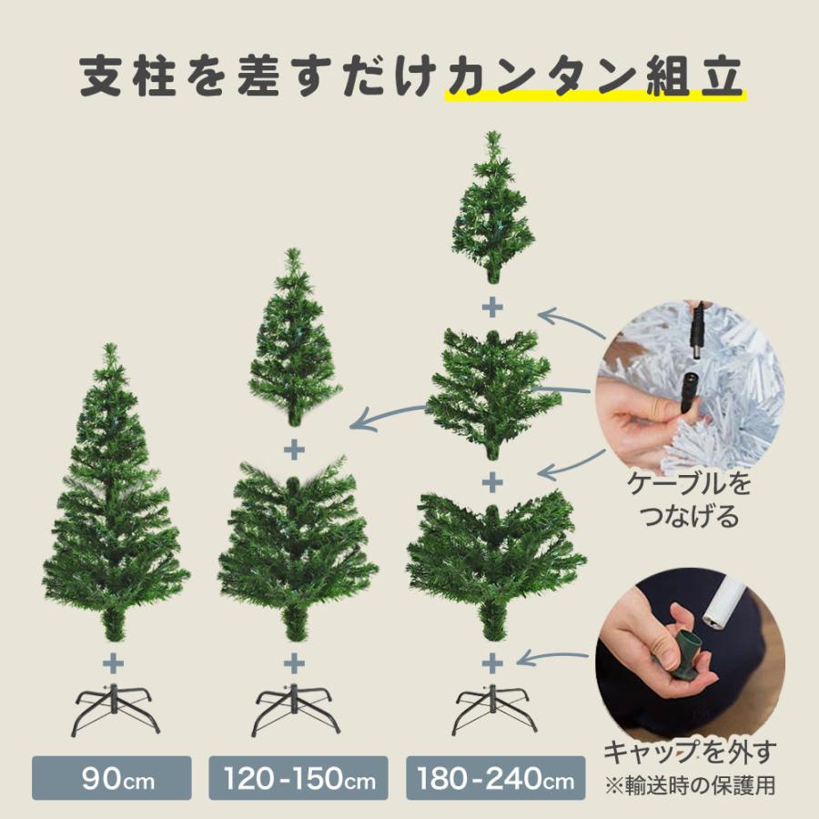 ファイバーツリー 180cm クリスマスツリー ホワイト グリーン ヌード