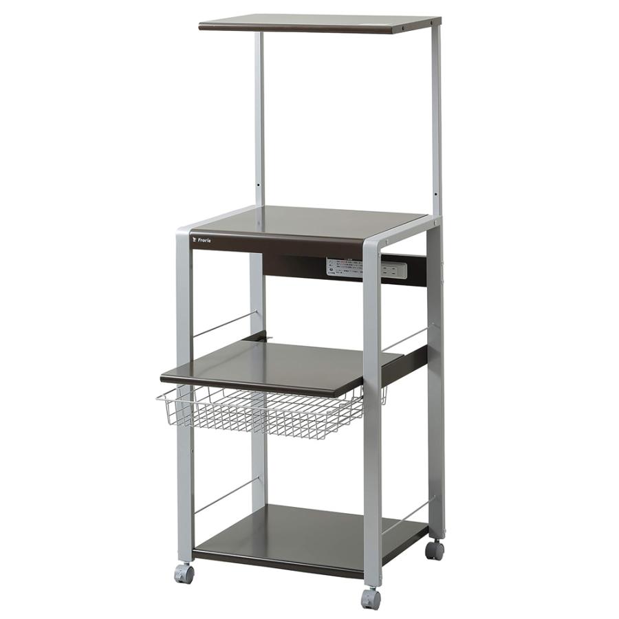 レンジ台 スリム 3段 日本製 ハイタイプ コンセント 幅57 奥行48