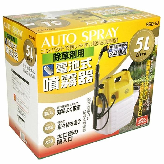 噴霧器 電池式 電動 5L SSD-5J 電池式噴霧器 電動噴霧器 ハイパワー