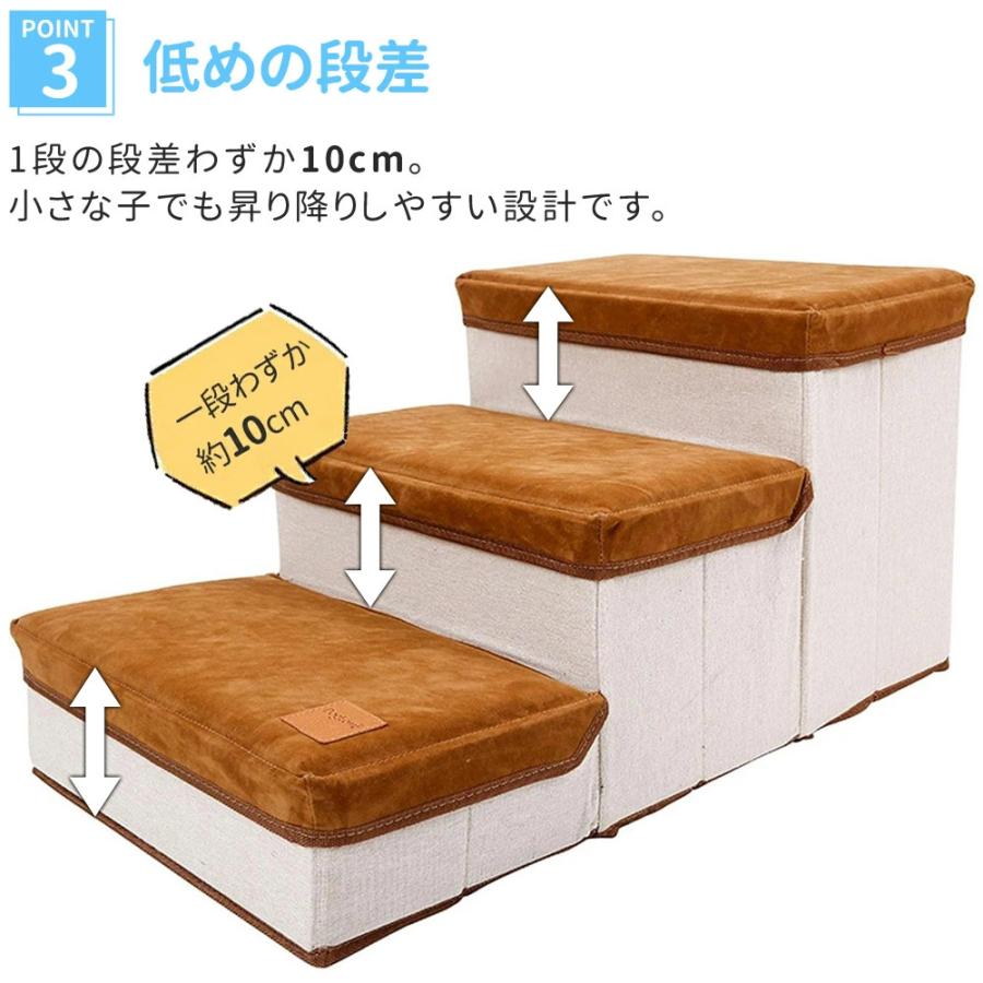 月間1位 ドッグステップ 犬 ステップ スロープ 収納 3段 階段 ペット