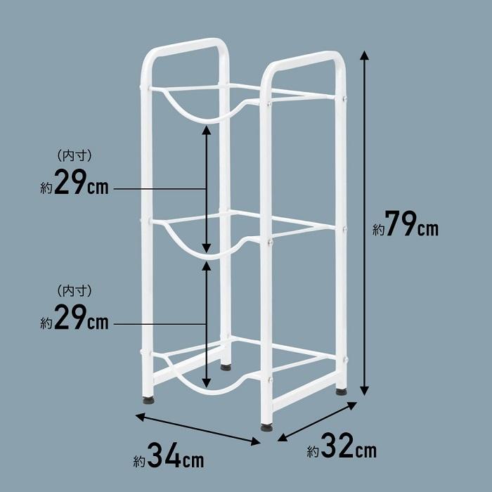 ウォーターボトルラック 3段 ガロン対応 ガロン アジャスター ボトル 収納 ボトルラック 水 キッチン リビング 収納ラック｜attention8-25｜07