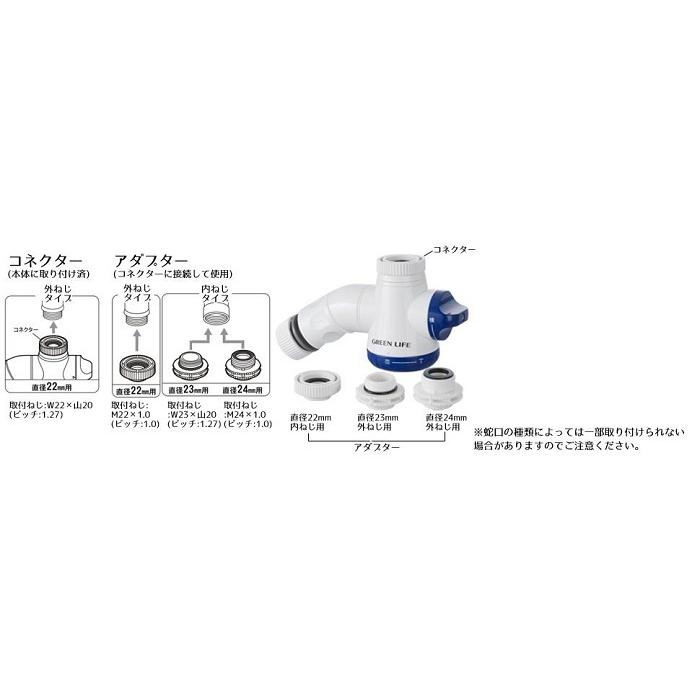 蛇口 シャワー 二又タイプ 混合水栓用 SJC-03 グリーンライフ GREEN LIFE コネクター シャワー付き蛇口コネクター混合水栓用 蛇口コネクター｜attention8-25｜03