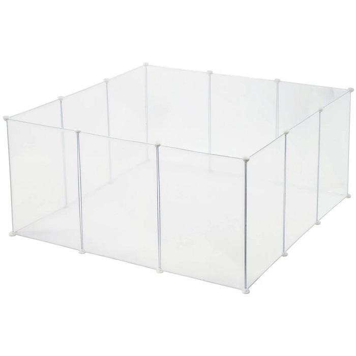 ペットフェンス ドア付き 13枚 70×50cm 透明 扉 犬用 室内 ペット