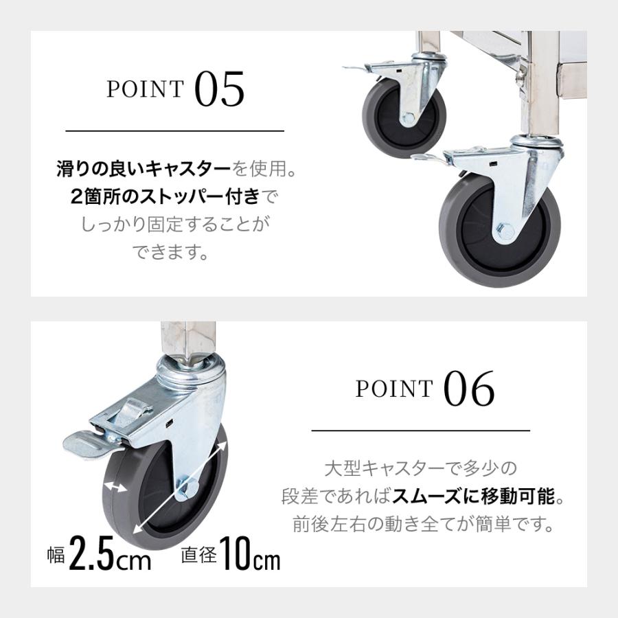 ステンレスワゴン 3段 ワゴン ステンレス キャスター付き 配膳車 ステンレスワゴン 3段 ワゴン ステンレス キャスター付き 配膳車
