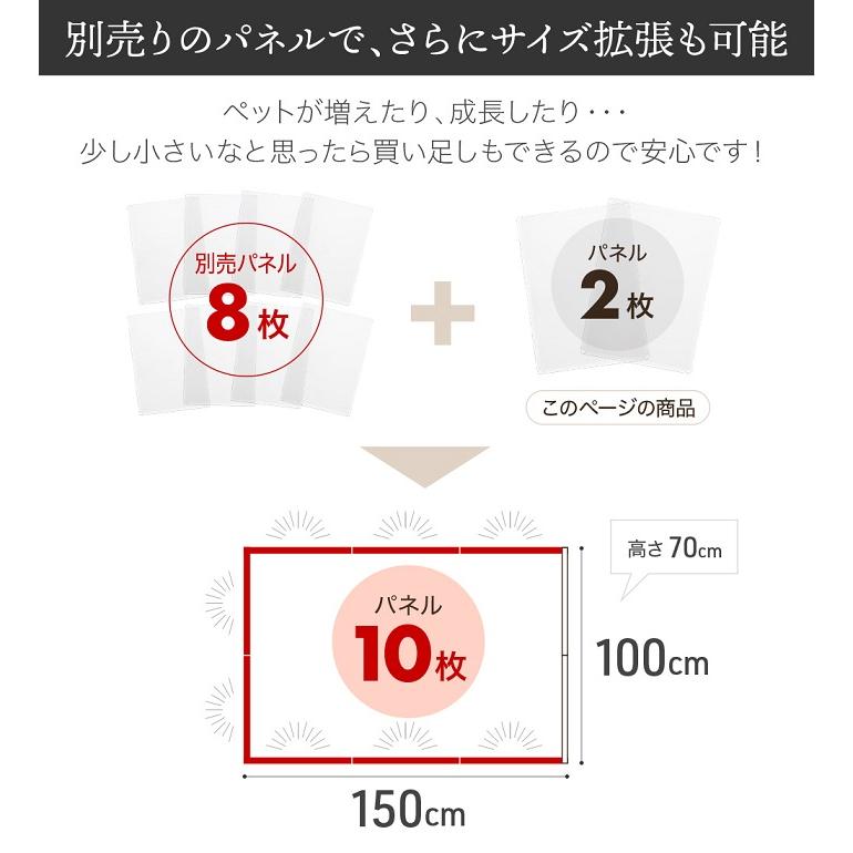 ペットフェンス ドア付き 犬用 2枚 70cm×50cm ペットゲート 犬 猫 室内 階段 ペット用品 置くだけ 屋外 柵 ケージ ペットガードフェンス サークル｜attention8-25｜12