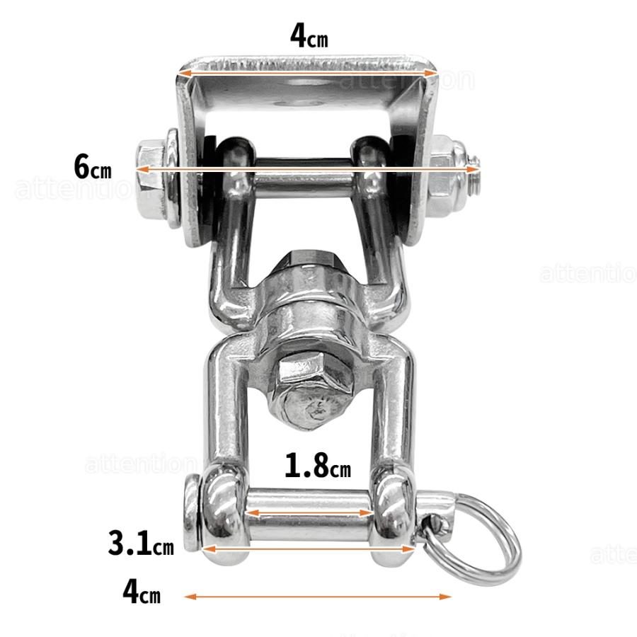天井フック 吊り下げ 耐荷重 400kg ステンレス 壁 360度回転 フック マウントキット ハンモック チューブトレーニング ブランコ｜attention8-25｜05