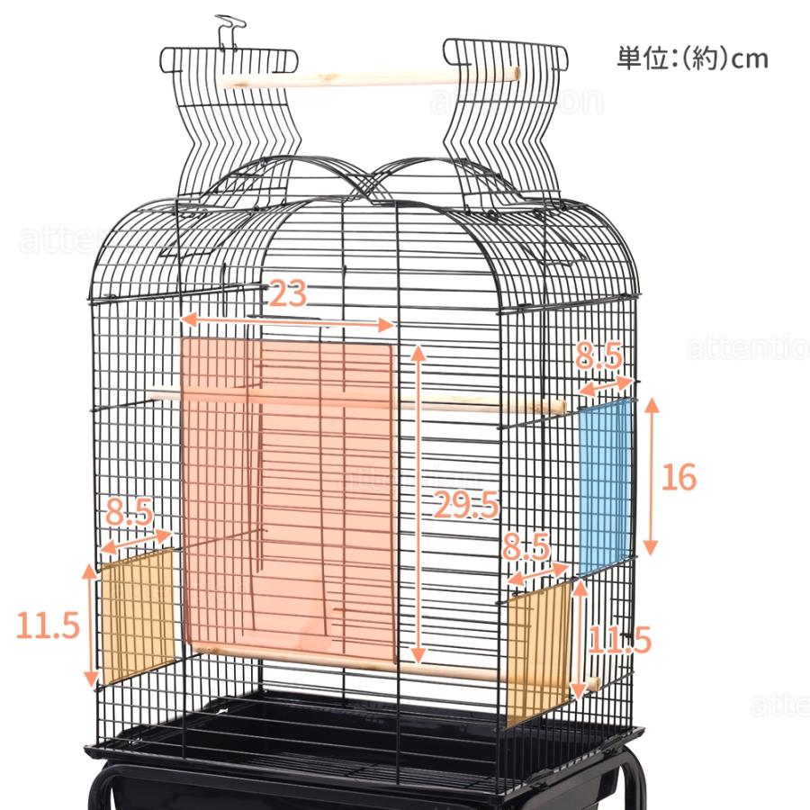 鳥かご スタンド 鳥ケージ 大型 ケージ おしゃれ 台 鳥籠 鳥小屋 バードケージ 鳥 庭 複数飼い セキセイインコ 小鳥 縦長 ペット バードゲージ｜attention8-25｜08