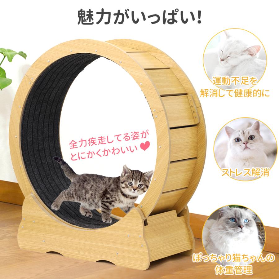 キャットホイール 安い 猫 車輪 滑車 静音 ノイズなし 運動グッズ ネコ ペット用 猫用ルームランナー 運動不足予防グッズ 回し車 おもちゃ｜attention8-25｜03