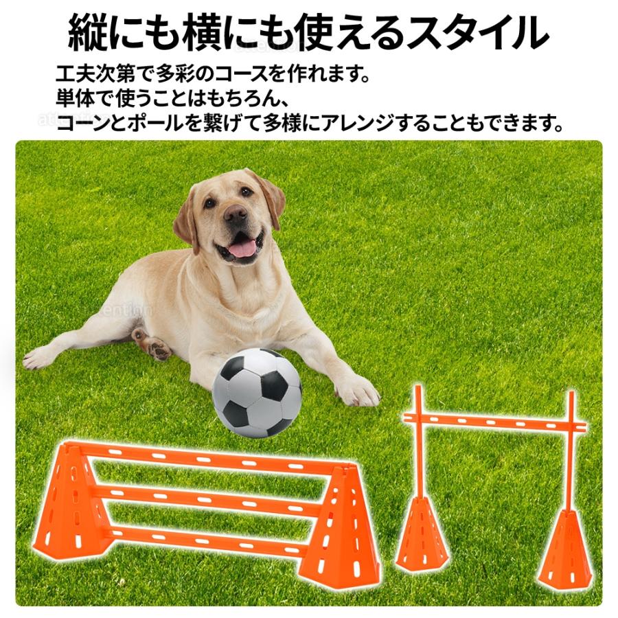 犬用 ハードル 高さ調整可能 アジリティ 犬 ドッグハードル ジャンプバー トレーニング 訓練 運動器具 公園 サインポール コーン 障害 高跳び｜attention8-25｜02