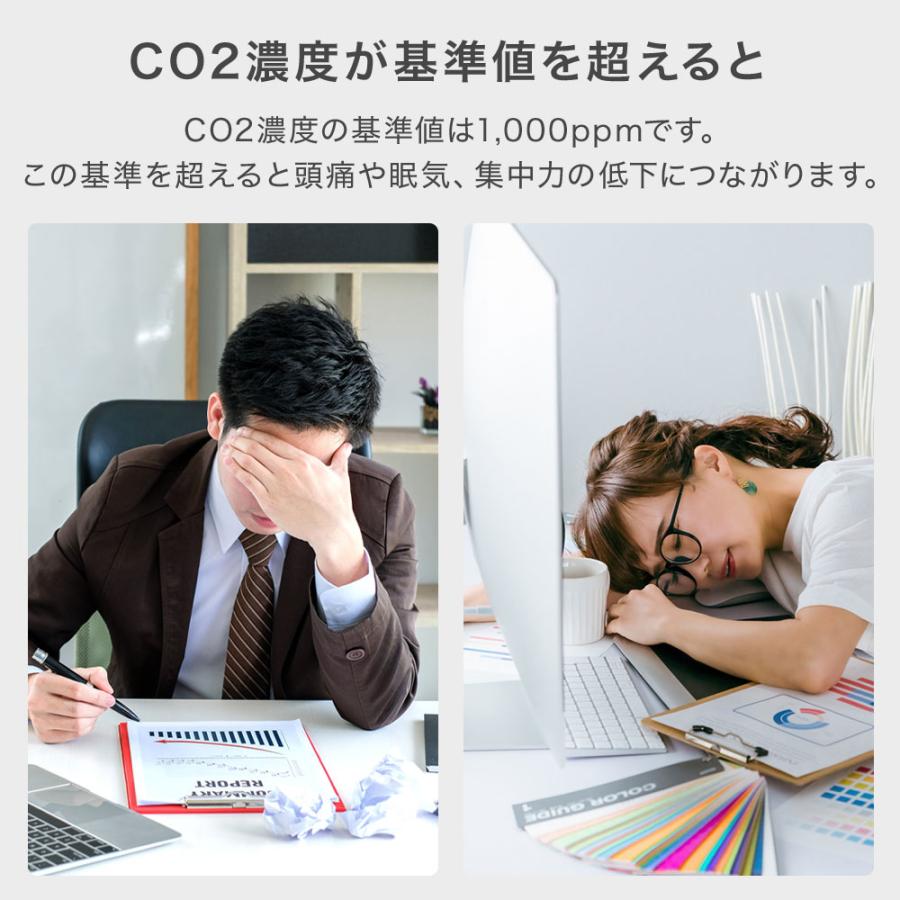 空気測定器 日本製センサー搭載 温度計 湿度計 空気品質モニター 空気